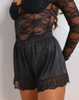 Angie Silken Shorts Set - Black-Fascinating_Nights