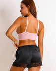 Elsie Silken Shorts Set - Pink-Fascinating_Nights