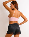 Elsie Silken Shorts Set - Pink-Fascinating_Nights