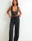 Ember Signature Satin Pants Set - Black-Fascinating_Nights