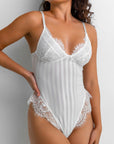 Lacy Bliss Bodysuit - White-Fascinating_Nights