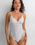 Lacy Bliss Bodysuit - White-Fascinating_Nights