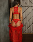 Lara Lace Robe Set - Red-Fascinating_Nights