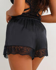 Lena Silken Shorts Set - Black-Fascinating_Nights