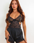 Lena Silken Shorts Set - Black-Fascinating_Nights