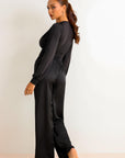Love & Desire Signature Satin Pants Set - Black-Fascinating_Nights
