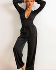 Love & Desire Signature Satin Pants Set - Black-Fascinating_Nights