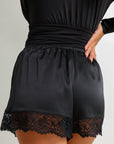 Love & Desire Silken Shorts Set - Black-Fascinating_Nights