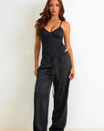 Malea Signature Satin Pants Set - Black-Fascinating_Nights