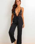 Melinda Signature Satin Pants Set - Black-Fascinating_Nights