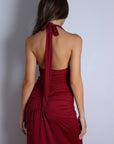 Nadine Halter Maxi Dress - Burgundy-Fascinating_Nights
