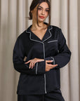 Nyla Satin Long Pajama Set - Black-Fascinating_Nights
