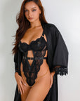 Regina Signature Silky Robe Set - Black-Fascinating_Nights