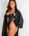 Regina Signature Silky Robe Set - Black-Fascinating_Nights