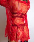 Sidonie Black & Red Signature Lace Robe Set - Red-Fascinating_Nights