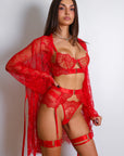 Sidonie Red Signature Lace Robe Set-Fascinating_Nights