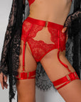 Sidonie Red Signature Lace Robe Set-Fascinating_Nights