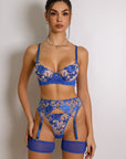 Sienna Embroidered Balconette Set - Blue-Fascinating_Nights