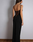 Sophia Lace Back Maxi Dress - Black-Fascinating_Nights