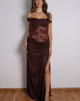 Sylvie Lace Maxi Dress - Brown-Fascinating_Nights
