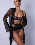 Alexa Lace Robe Set - Black-Fascinating_Nights