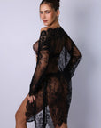 Alexa Lace Robe Set - Black-Fascinating_Nights