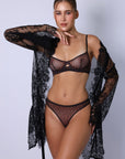Alexa Lace Robe Set - Black-Fascinating_Nights