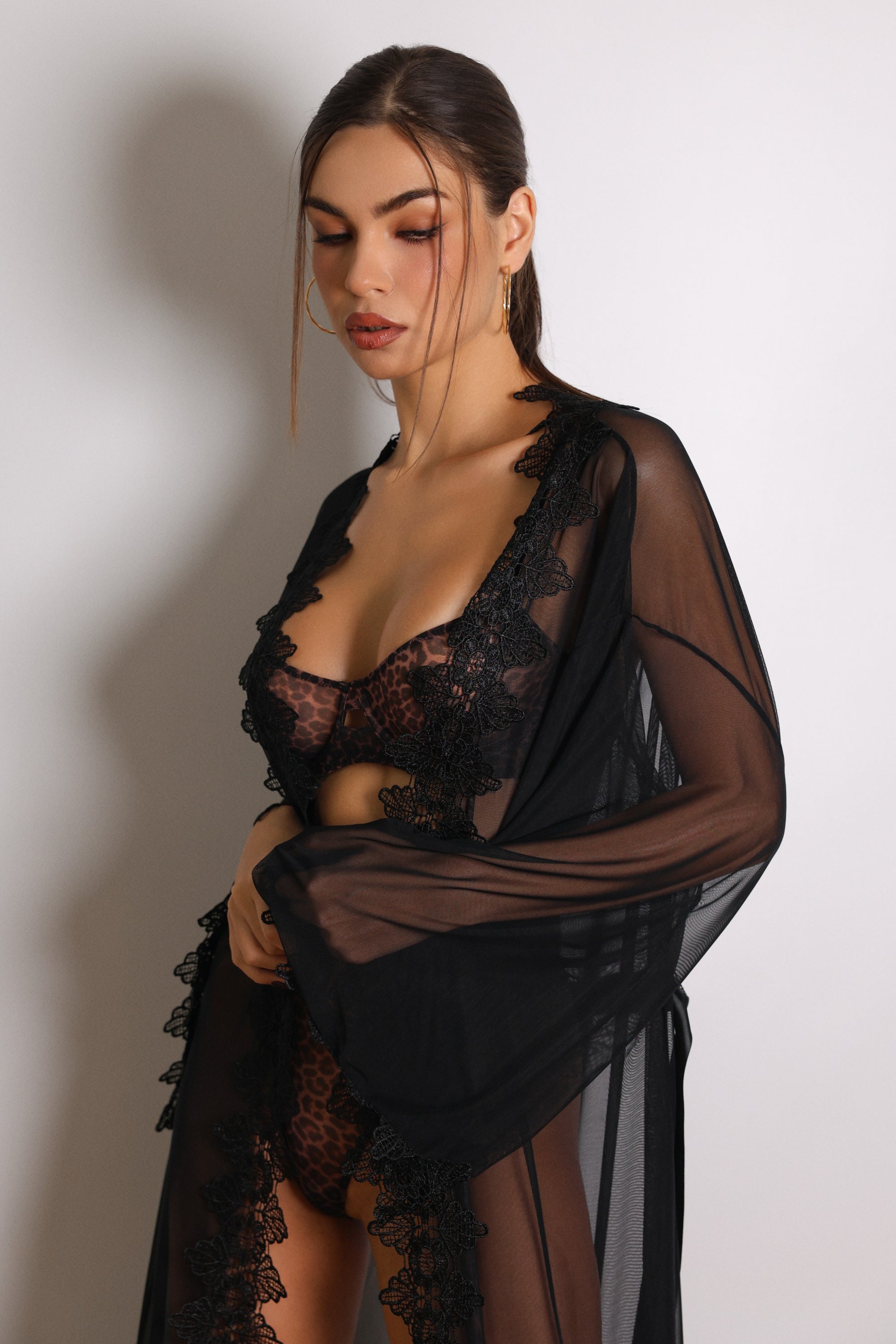 Alexa Noir Muse Robe Set - Black-Fascinating_Nights