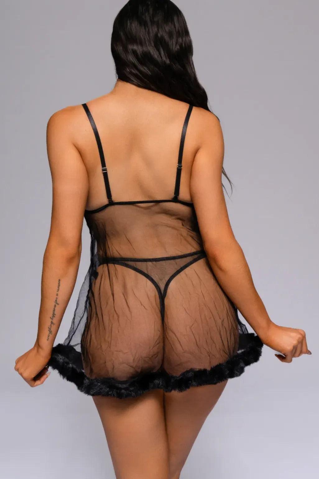 Aloisia Babydoll Set - Black-Fascinating_Nights