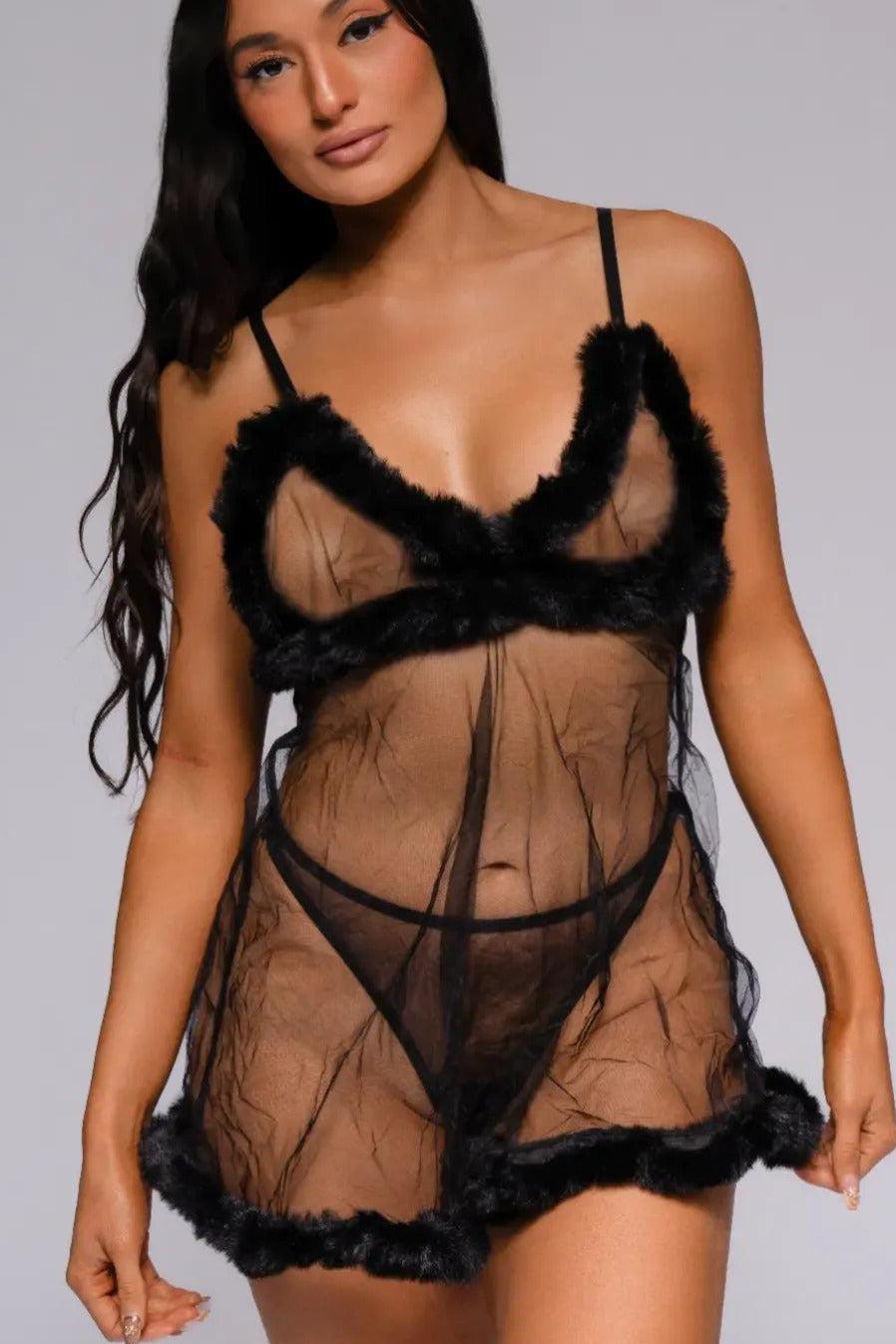 Aloisia Babydoll Set - Black-Fascinating_Nights