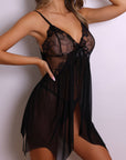 Amelia Lace & Mesh Babydoll Set – Black-Fascinating_Nights