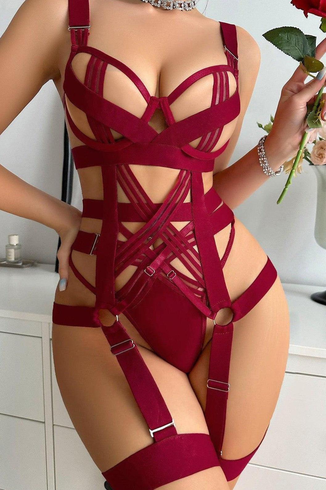 Anahi Bodysuit - Burgundy-Fascinating_Nights