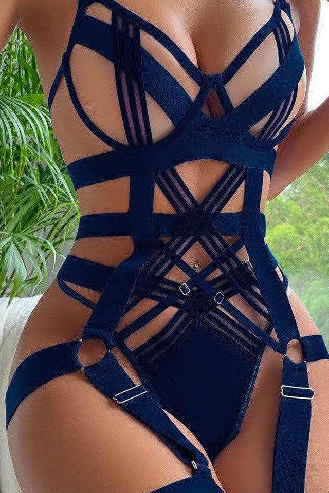 Anahi Bodysuit - Navy-Fascinating_Nights