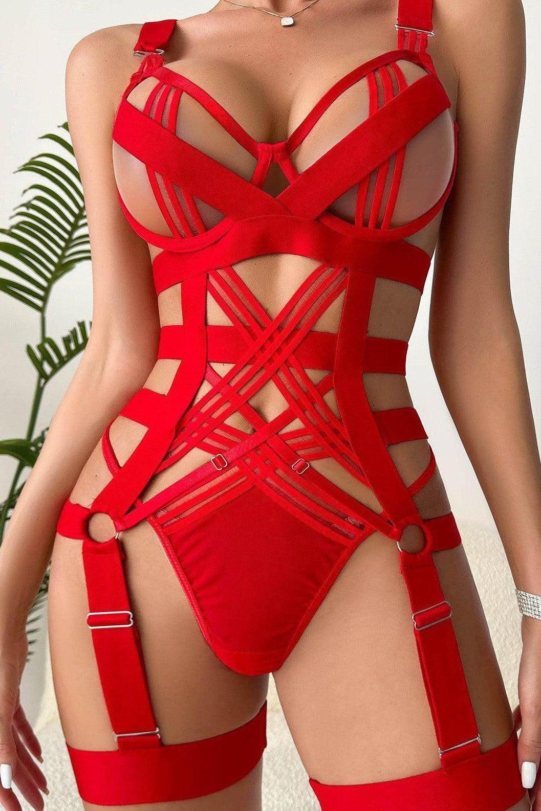 Anahi Bodysuit - Red-Fascinating_Nights