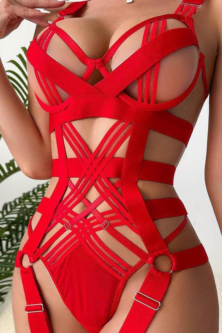 Anahi Bodysuit - Red-Fascinating_Nights