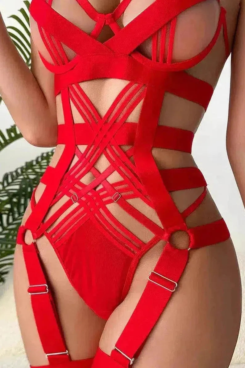 Anahi Bodysuit - Red-Fascinating_Nights