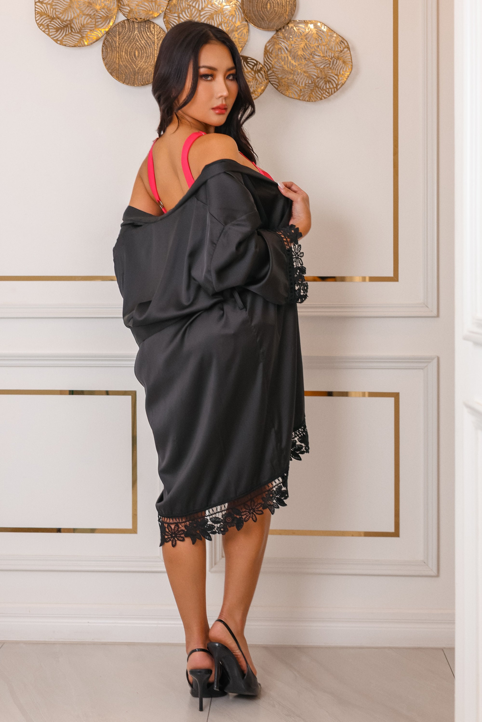 Anahi Signature Silky Robe Set - Pink-Fascinating_Nights