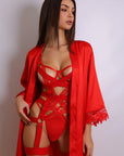 Anahi Signature Silky Robe Set - Red-Fascinating_Nights
