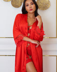 Anahi Signature Silky Robe Set - Red-Fascinating_Nights