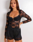 Angie Silken Shorts Set - Black-Fascinating_Nights