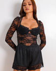 Angie Silken Shorts Set - Black-Fascinating_Nights
