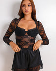 Angie Silken Shorts Set - Black-Fascinating_Nights