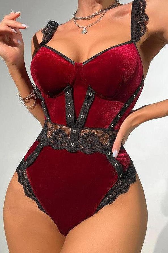 Anna Bodysuit - Burgundy-Fascinating_Nights