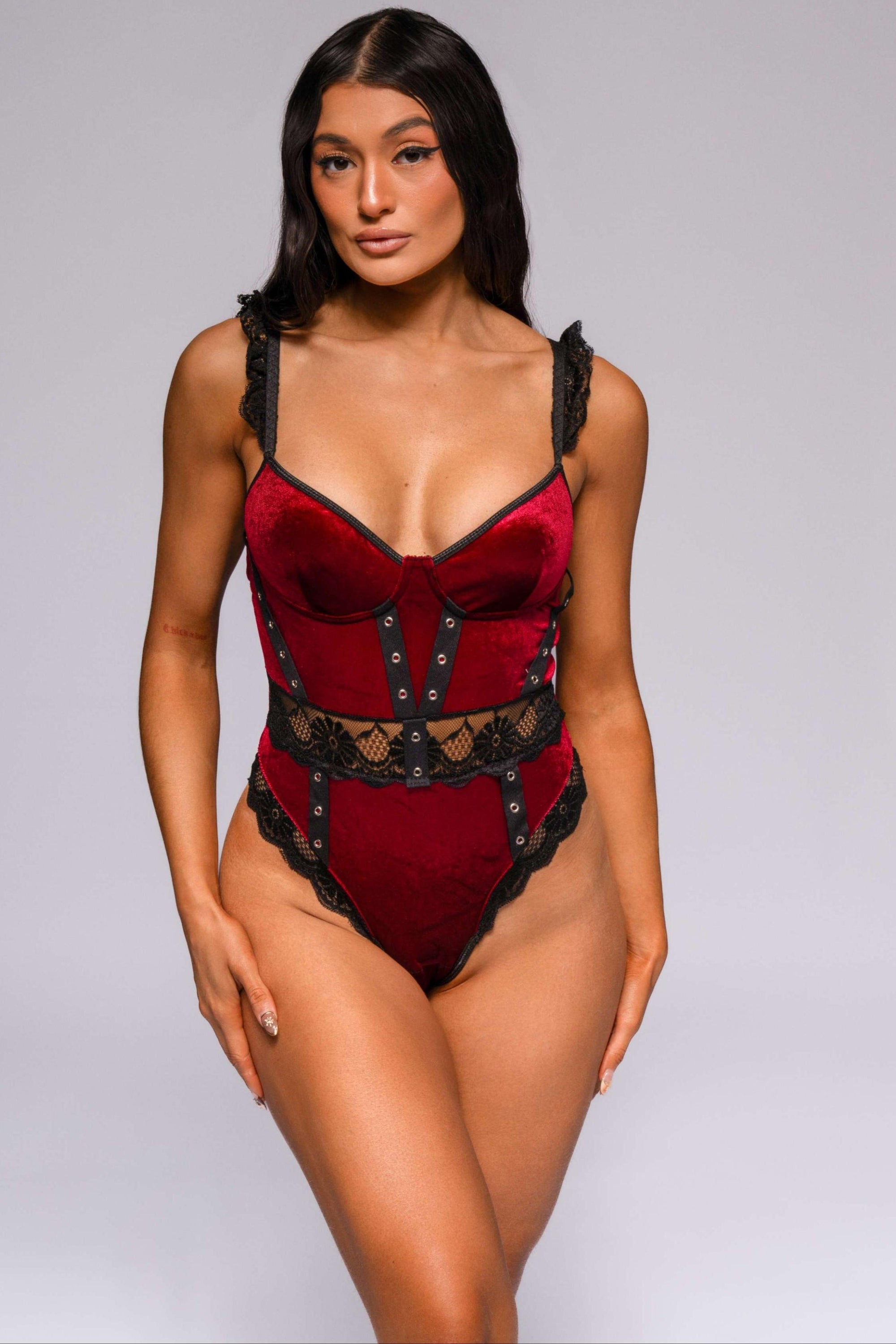 Anna Bodysuit - Burgundy-Fascinating_Nights