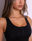 Apex Front-Zip Racerback Sports Bra – Black-Fascinating_Nights