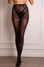 Arabella Floral Fishnet Lace Tights – Black-Fascinating_Nights
