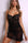 Ava Corset & Ruched Mesh Chemise - Black-Fascinating_Nights