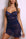 Ava Corset & Ruched Mesh Chemise - Navy-Fascinating_Nights