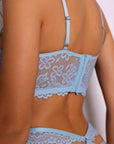 Bare Lace Bustier & Strappy Thong Set – Light Blue-Fascinating_Nights