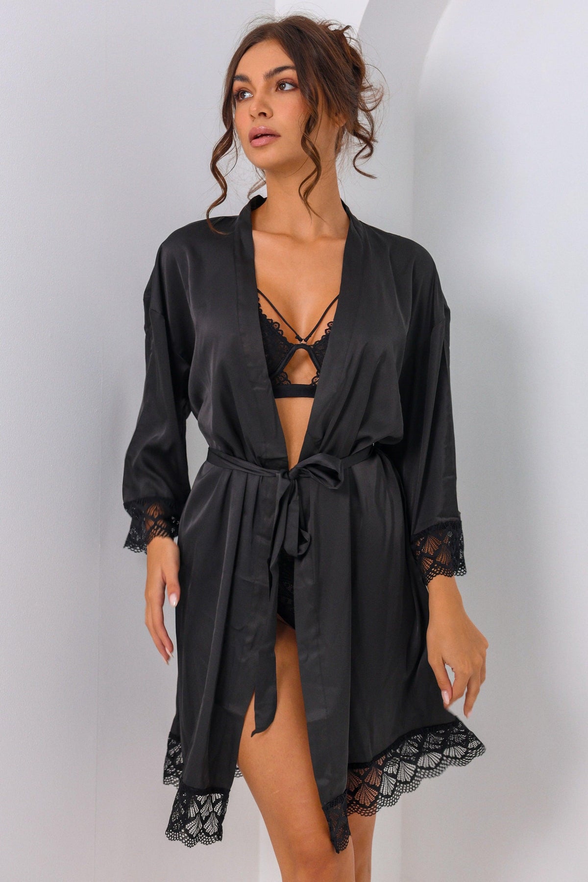 Belén Silky Robe - Black-Fascinating_Nights